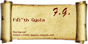Fáth Gyula névjegykártya