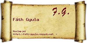 Fáth Gyula névjegykártya